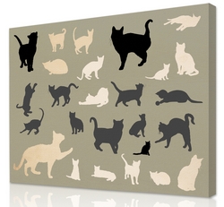 Vintage Silhouette-  Cats Group Design